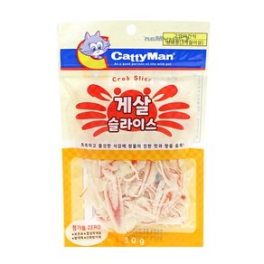 캐티맨 고양이 슬라이스 간식, 게살, 30g, 6개