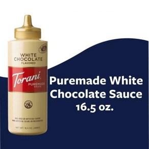Toani Puemade White 초코렛 소스 Authentic 커피하우스 디저트 토핑16.5 온즈, 468g, 1개