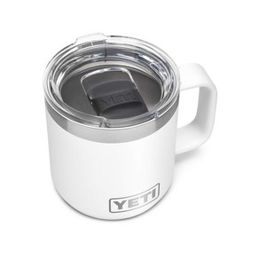 YETI Ramble 10 oz Stackable Mug Vacuum Insulated YETI Ramble 10온스 쌓을 수 있는 머그 진공 단열 스테인리스 스틸 Ma, White, 1개