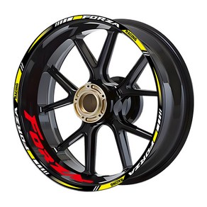 혼다 호환 Forza125 Forza250 Forza300 Forza350 휠 스티커 림 데칼 바이크 오토바이 액세서리 NSS Forza 125 250 300 350 2024, [09] Yellow Red, 1개