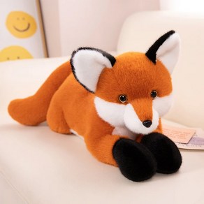 만화 여우 봉제 장난감 긴 꼬리 화이트 레드 인형 박제 베개 어린이 생일 크리스마스 선물, 45cm, Oange Fox, 1개