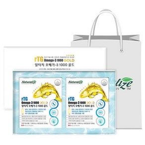 네추럴라이즈 선물세트 장용성 초임계 알티지 오메가3 골드 1000 2박스 총4개월분, 2개, 단일옵션, 60정