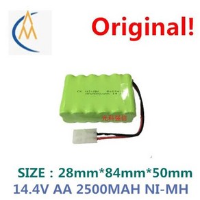 14.4 V AA 2500 mah 배터리 NI MH 스위핑 로봇 장비 전원 대전류, 1개, 1개입