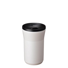 KYOCERA 뚜껑이 있는 502.8ml(17온스) 세라믹 코팅 텀블러 - 다크 그레이, 12 oz, 크림 화이트