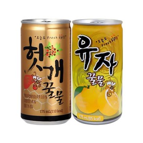 [오늘쇼핑]헛개꿀물 175ml 10캔+유자꿀물 175ml 10캔 / 총 20캔, 20개