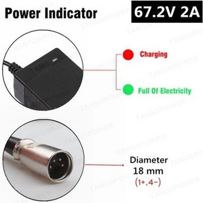 TANGSPOWER 67.2V 1.5A 리튬 배터리 전자 자전거 충전기 16 시리즈 60V 이온 팩 전기, 08 4-Pin XLR_02 EU