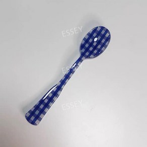 빈티지 체크 티스푼 아이스크림 2개 세트 스푼 커트러리, 블루 구라이 스푼 (2 개)