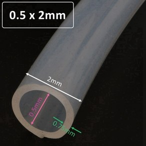 5M 식품 등급 투명 실리콘 튜브 고무 호스 1 2 3 4 5MM 외경 유연한 우유 호스 맥주 파이프 실리카 젤, 0.5 x 2mm_One Size, 1개