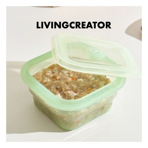 [리빙크리에이터] 푸쉬락 실리콘 접이식용기 600ml, 컬러/사이즈:푸쉬락 600ml 파스텔 민트그린, 1개, 색상:푸쉬락 600ml 파스텔 민트그린