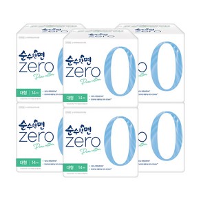 깨끗한나라 순수한면 제로(ZERO) 날개형 대형14px6팩 생리대