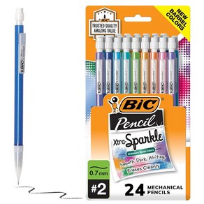 빅엑스트라 스파클 샤프 펜슬 0.5mm 0.7mm 24개입 (2종 택1) / BIC Xtra-Sparkle Pencil