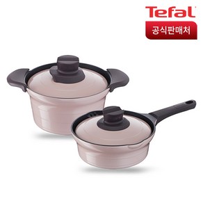 테팔 트레져 IH 인덕션 냄비세트 2종, 혼합 색상, 라면 냄비 20cm + 찌개 20cm