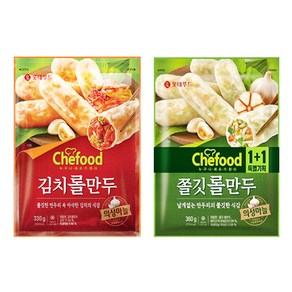 롯데 쉐푸드 쫄깃 롤만두 360gx2 + 김치 롤만두 330gx2, 360g, 2개