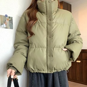 Moden Fashion 여성 심플한 가죽 숏 패딩 겨울 자켓 A16