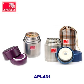 아폴로 보온 죽 이유식 도시락 통, APL431(485ml)-블루, 1개