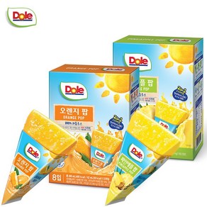 Dole 돌 후룻팝 2팩(오렌지1+파인애플1)/얼려먹는주스, 06. 파인애플 1box. 오렌지 1box, 62ml