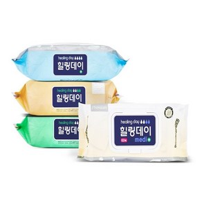 힐링데이 대형 물티슈 플레인, 60개입, 5세트