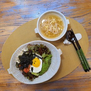 산음 일자 타원 도자기 파스타 스파게티 접시 샐러드 볶음밥그릇, 소, 1개