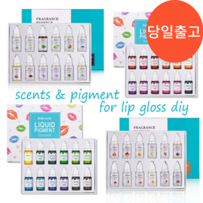 촉촉 립글로스 만들기 비건 천연 오일 향기 에센스 컬러 액체 Diy 10ml 12개, 세트1