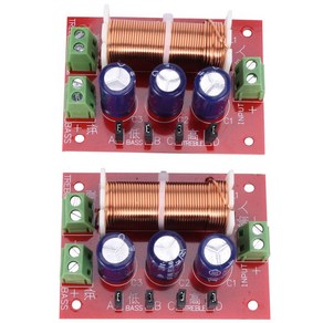 2Pcs 400W 스피커 크로스 오버 2 웨이 오디오 조정 트위터베이스 스피커 2-16Ohm 용 필터 주파수 분배기, 빨간색, 빨간색