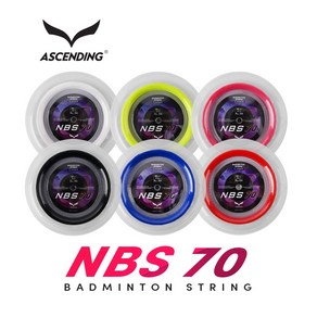 어센딩 NBS70 배드민턴 스트링 200m 롤거트 입문용, 블랙(BLACK), 1개