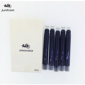 뽀띠나 5pcs 검정 만년필 잉크 카트리지 진하오 JINHAO 2.6mm 정품 펜 리필 충전 교체 변환기 표준 선물 필기구 졸업 입학 취업 축하 생일 선물 서명 펜슬 캘리그라피