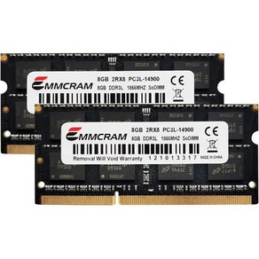 16GB8GBx2 PC3L14900S DDR3L 노트북 RAM DDR3 1866MHz 1867Mhz SODIMM 1.35V NonECC Unbuffeed 204Pin 메모리, 2개