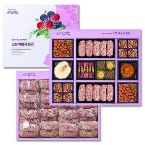 고창 복분자 한과 선물세트 2단 사임당 전통유과, 1세트, 550g