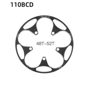 전문 산악 자전거 MTB 체인 보호 커버 110BCD 및 48 50 52 54 56 58T 60T 크랭크 세트 스프로킷 부품, [01] 110BCD 48T-52T Black, 1개