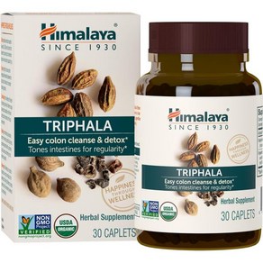 Himalaya 히말라야 트리팔라 하리타키 2개월 대장 가끔 추출물 분말 허브 688mg 60캡렛, 60 Count (Pack of 1), 1개, 60정