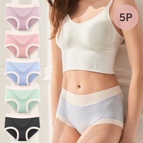 이너리즘 여성 투톤 모달 심리스 팬티 5P