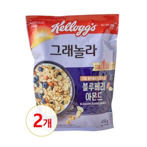 켈로그 블루베리 아몬드 그래놀라 시리얼, 450g, 2개