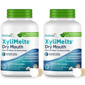 2개세트 OaCoat XyliMelts Dy Mouth 오라코트 자일멜츠 드라이 마우스 마일드 민트 100정, 2개