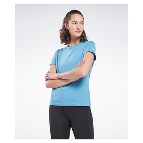 리복 Reebok 여성 WOR COMM 반팔 티셔츠 - 블루 H65588 RETS2E365B2