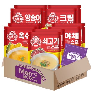 [메리박스] 오뚜기 스프 5종 세트(쇠고기x2+양송이x2+옥수수x2+크림x2+야채x2), 1개, 80g