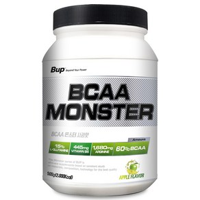 BUP BCAA몬스터 사과맛 류신 아미노산 헬스보충제 BCAA, 500g, 1개