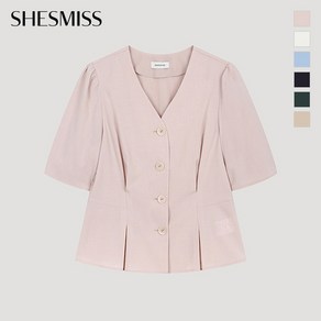 쉬즈미스 | 볼륨 슬림 브이넥 블라우스_SWWBLO22040 1988168