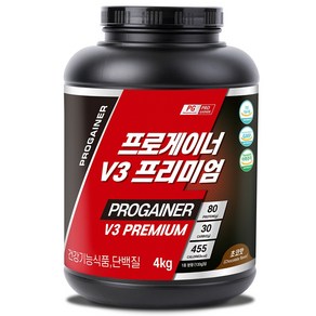 프로게이너 V3 프리미엄 초코맛 4kg 탄수화물 단백질 벌크업 체중근육 게이너 헬스보충제 안전성 기능성 인정 식약처 건강기능식품, 1개