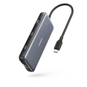 Anker 8-in-1 USB C 어댑터 이중 4K HDMI 100W전원공급 1Gbps이더넷 USB 3.0 데이터 2단자 SD및micSD카드리더기