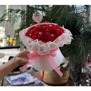 리프4 카네이션꽃다발 어버이날 감사 카네이션 꽃다발, 1개, 레드