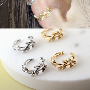 비즈아이 [9-604-01]큐빅잎새 이어커프 5x13mm 무니켈 1개