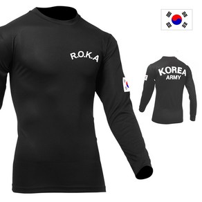 군헌터 쿨론 ROKA 로카 검정 긴팔 군인 군대 군용 티셔츠