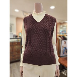 BCBG [올앤선드리] 케이블 브이넥VT _ A3WAK532 65 [BURGUNDY]