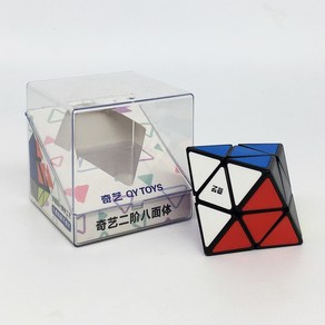 치이 스큐브 다이아몬드 큐브 QiYi 2x2 FTO Skewb Diamond Octahedon Tiled 루빅스 선수용 스피드 특수큐브, 1개