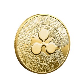 주화 코인 디지털 가상 리플 XRP 골드 실버 도금 암호화 플라스틱 케이스 포함 기념 아트 컬렉션 기념품 선물, [01] Gold
