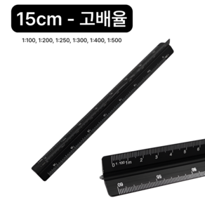 InLoop 알루미늄 삼각 스케일 스케일자, 1개, 15cm-고배율