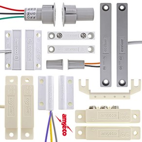 자석스위치 암세코 마그네틱 센서 에어커튼 스위치 창문 도어 문열림 방범 스위치 센서 AMSECO Potte Magnetic Contacts Switch, AMS-38B(NO+NC), 1개