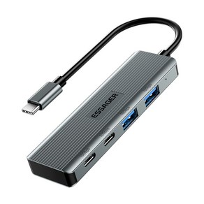 Essage USB 3.2 4포트 멀티 허브, 2C2A, 그레이