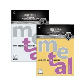 삼원 메탈컬렉션 A4 200g 5매 CMJ14 밀키화이트, 1세트