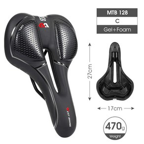 WEST BIKING-편안한 젤 자전거 인체 공학적 MTB 산악 도로 미끄럼 방지 충격 흡수 소프트 사이클링 쿠션, 10.MTB 128 C, CHINA, 1개
